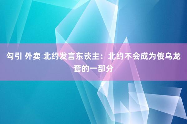 勾引 外卖 北约发言东谈主：北约不会成为俄乌龙套的一部分