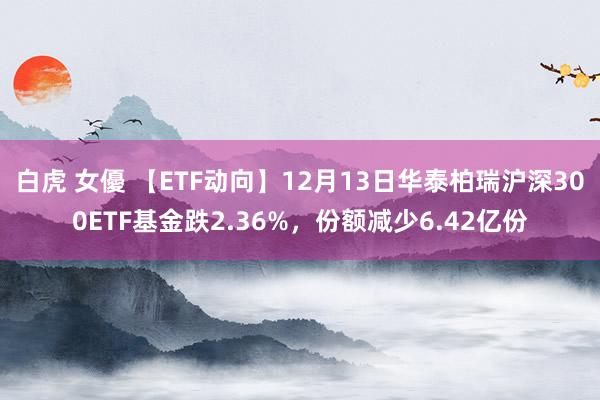 白虎 女優 【ETF动向】12月13日华泰柏瑞沪深300ETF基金跌2.36%，份额减少6.42亿份
